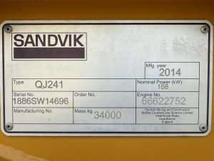 Used , SANDVIK QJ241 Mobile crusher